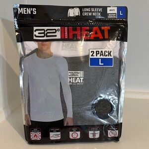 32 Degrees Men's Long Sleeve Crew Neck Shirt Pack - White & Charcoal